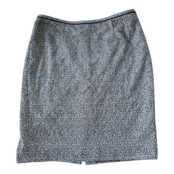 Calvin klein Skirt Tweed Womens Gray Pencil Back Slit Kneel Length Size 6P - Picture 1 of 10